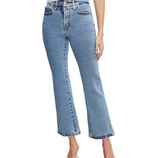 Good American Good Legs Cropped Mini Boot Leg Jeans in Blue670