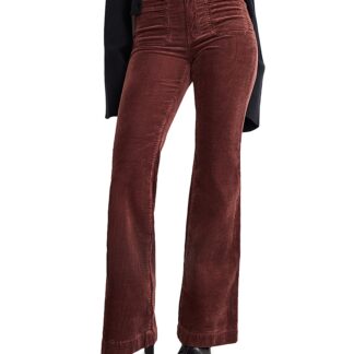 Good American Good Legs Flare Corduroy Jeans in Walnut