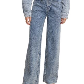 Good American Good Skate Wide Crystal Jeans in Indigo1070