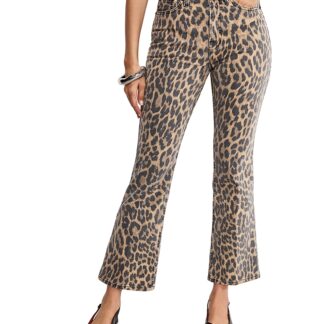 Good American Good Standard Kick Flare Leopard Jeans in Lucky Leopard