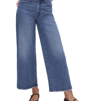 Good American Good Waist High Rise Wide Leg Jeans in Indigo 338