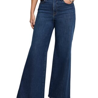 Good American Good Waist Palazzo Jeans in Indigo