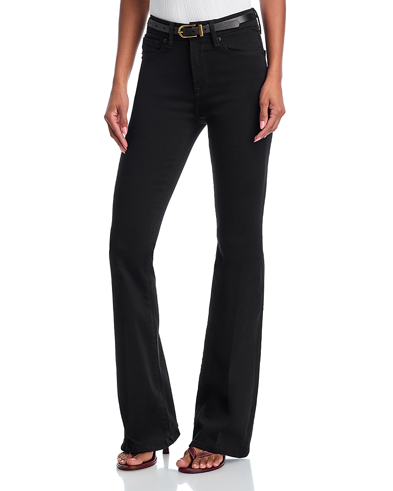 Good American Never Fade High Rise Flare Jeans in Black001