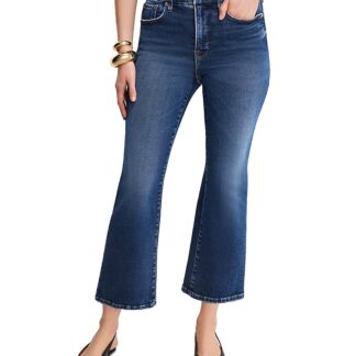 Good American Soft Tech Good Legs Cropped Mini Bootcut Jeans in Indigo 1074
