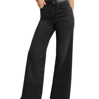 Good American Soft Tech Good Waist Palazzo Jeans in Black391