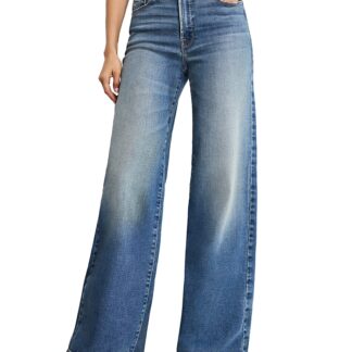 Good American Soft Tech Good Waist Palazzo Jeans in Indigo 986