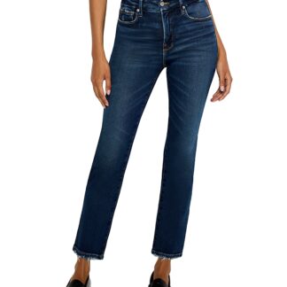 Good American Soft Touch Straight Leg Jeans in Indigo