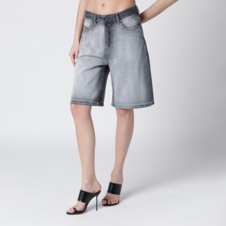 Grey De-Sire Skeleton Denim Bermuda Shorts