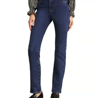 Hobbs London Foley High Rise Straight Leg Jeans in Dark Mid Wash