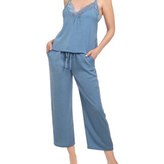 In Bloom by Jonquil Hammered Satin Cami Crop Pant Pajama Set