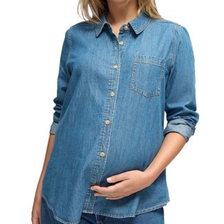 Ingrid & Isabel Button Down Denim Maternity Shirt