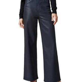 Joe's Jeans Petites The Mia High Rise Wide Leg Coated Jeans in Navy