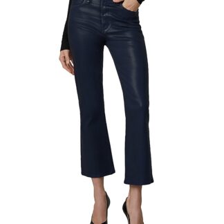 Joe's Jeans The Callie Coated High Rise Cropped Bootcut Jeans in Navy