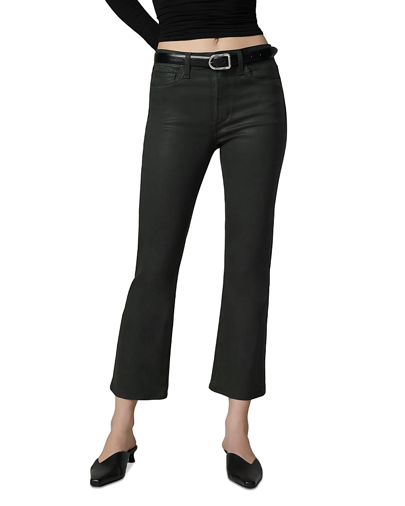 Joe's Jeans The Callie Cropped Bootcut Coated Jeans in Forest Green