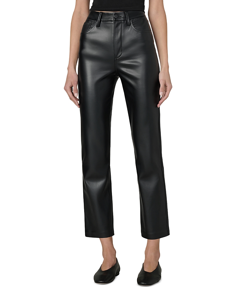 Joe's Jeans The Lyra Slim Faux Leather Jeans in Black
