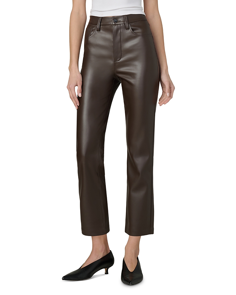 Joe's Jeans The Lyra Slim Faux Leather Jeans in Dark Chocolate