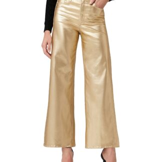 Joes' Jeans The Mia High Rise Wide Leg Jeans in Gold Foil