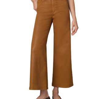 Joe's Jeans The Mia Wide Leg Ankle Coated Jeans in Brown Bronze