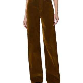 Joe's Jeans The Mia Wide Leg Flocked Jeans in Bronze Brown