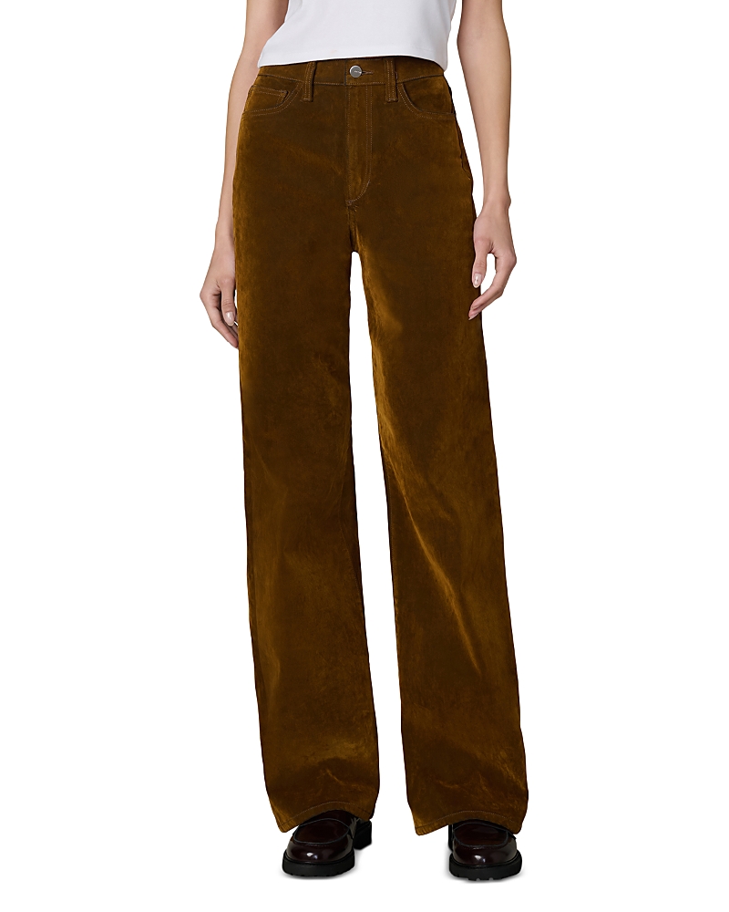 Joe's Jeans The Mia Wide Leg Flocked Jeans in Bronze Brown