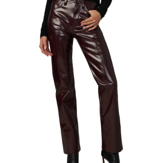 Joe's Jeans The Patent High Rise Faux Leather Jeans in Bordeaux