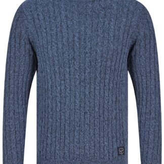Jumpers Alonso Chunky Cable Knitted Jumper in Denim Twist / XL - Tokyo Laundry