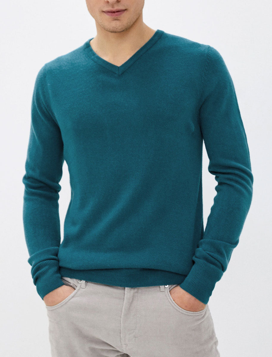 Jumpers Silvo Soft Cashmillon V Neck Jumper In Kingfisher Blue - Kensington Eastside / M - Tokyo Laundry