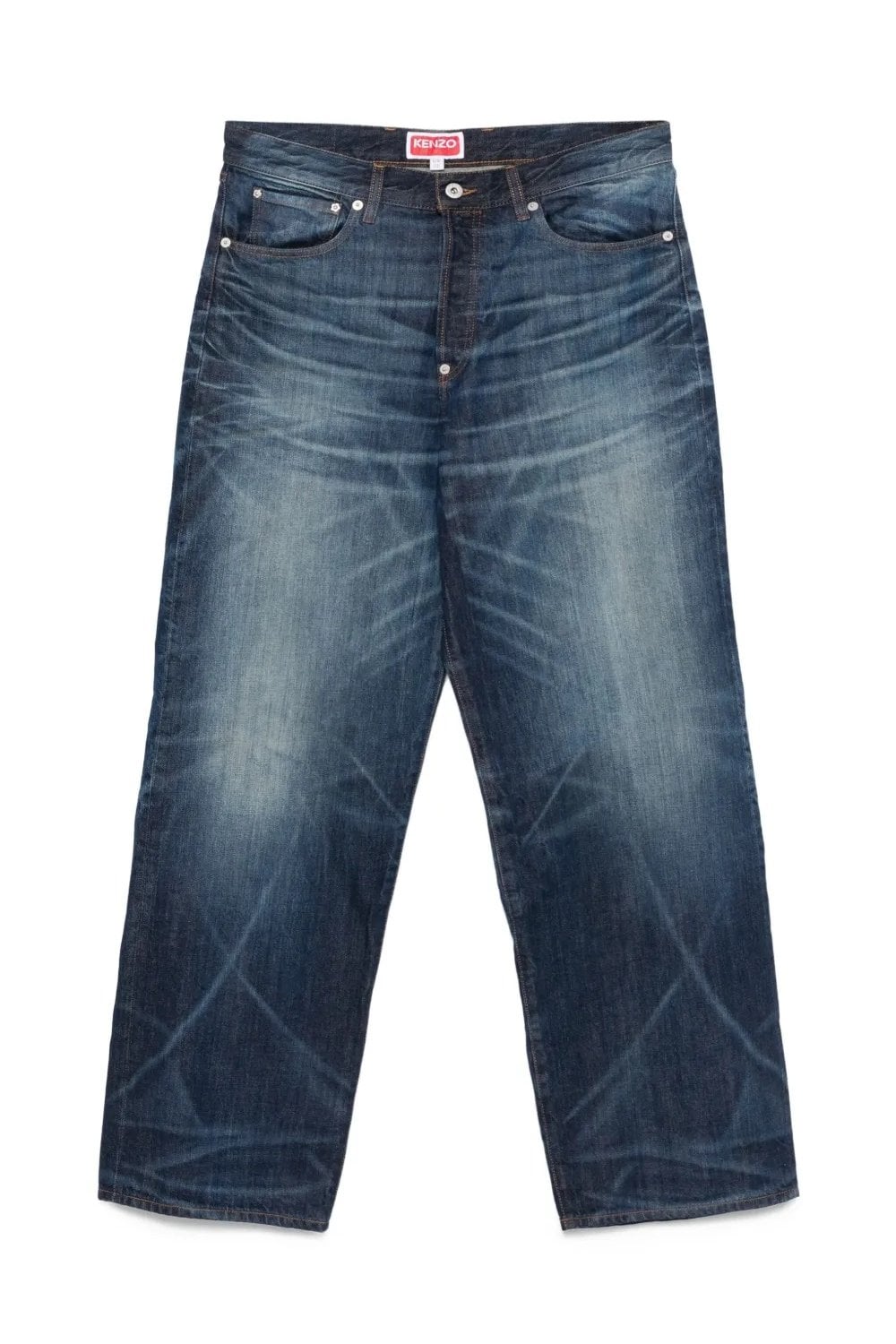 KENZO TURN UP WIDE FIT JEANS Size: 32, colour: BLUE
