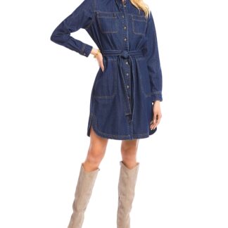 Karen Kane Belted Denim Shirtdress