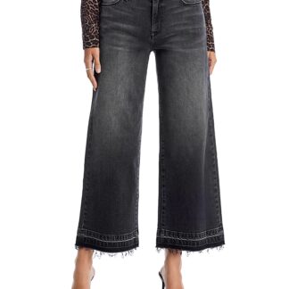 Kobi Halperin Rafaella Cropped Wide Leg Jeans in Washed Black