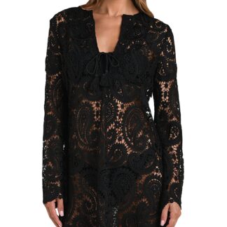 L'Agence Ansley Paisley Crochet Cover Up Dress