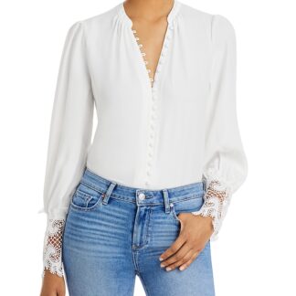 L'Agence Ava Lace Cuff Blouse