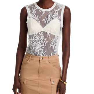 L'Agence Brax Lace Muscle Tank Top