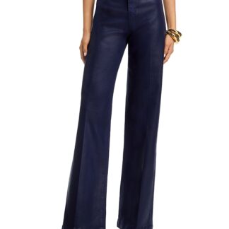 L'Agence Clayton High Rise Wide Leg Jeans in Deep Midnight