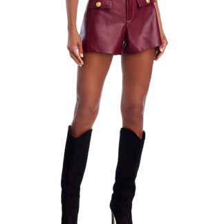L'Agence Dionne Faux Leather High Waisted Shorts