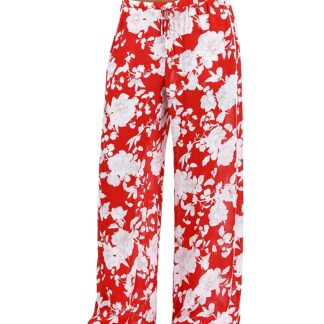 L'Agence Geraldine Ikebana Floral Wide Leg Pants Swim Cover-Up