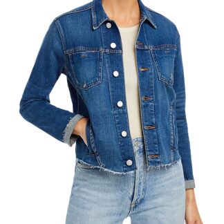 L'Agence Janelle Slim-Fit Raw Denim Jacket