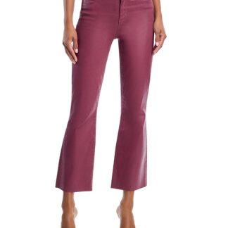 L'Agence Kendra High Rise Cropped Flared Jeans in Deep Mauve