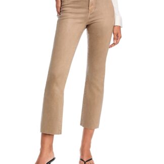 L'Agence Kendra High Rise Cropped Flared Jeans in Rye Coated