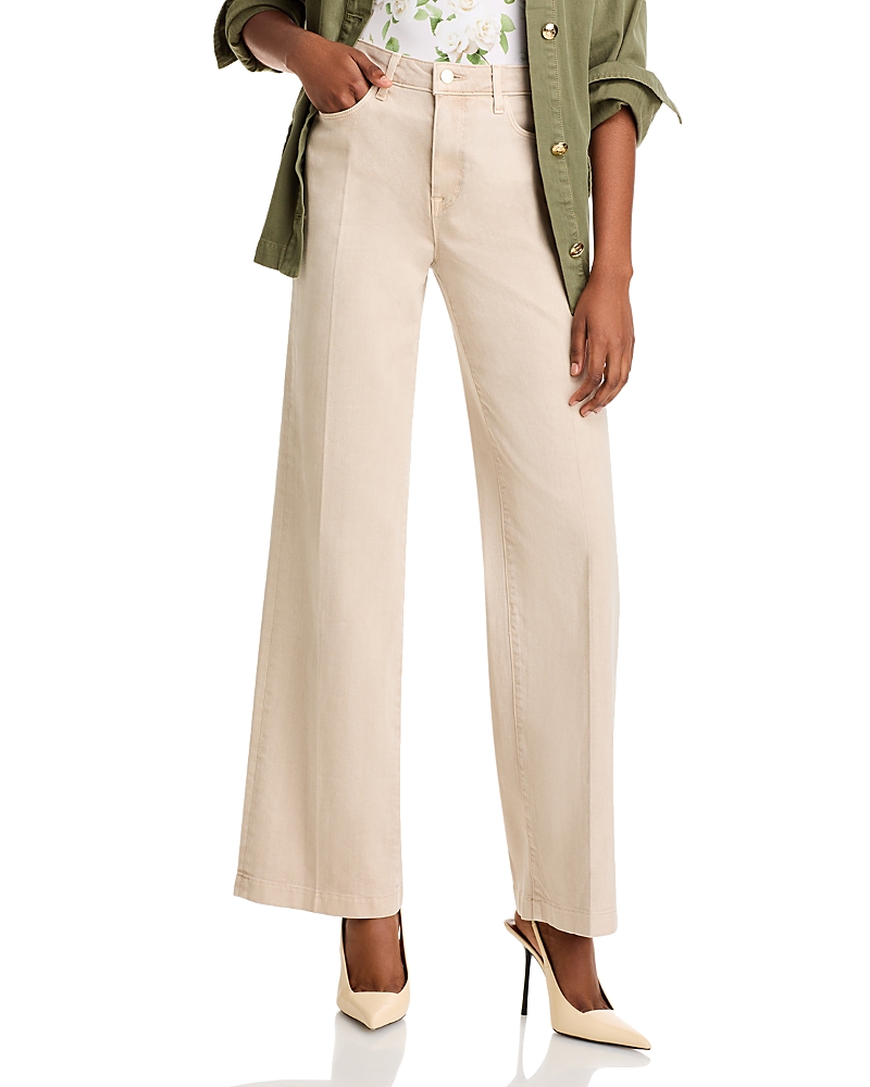 L'Agence Scottie High Rise Wide Leg Jeans in Biscuit