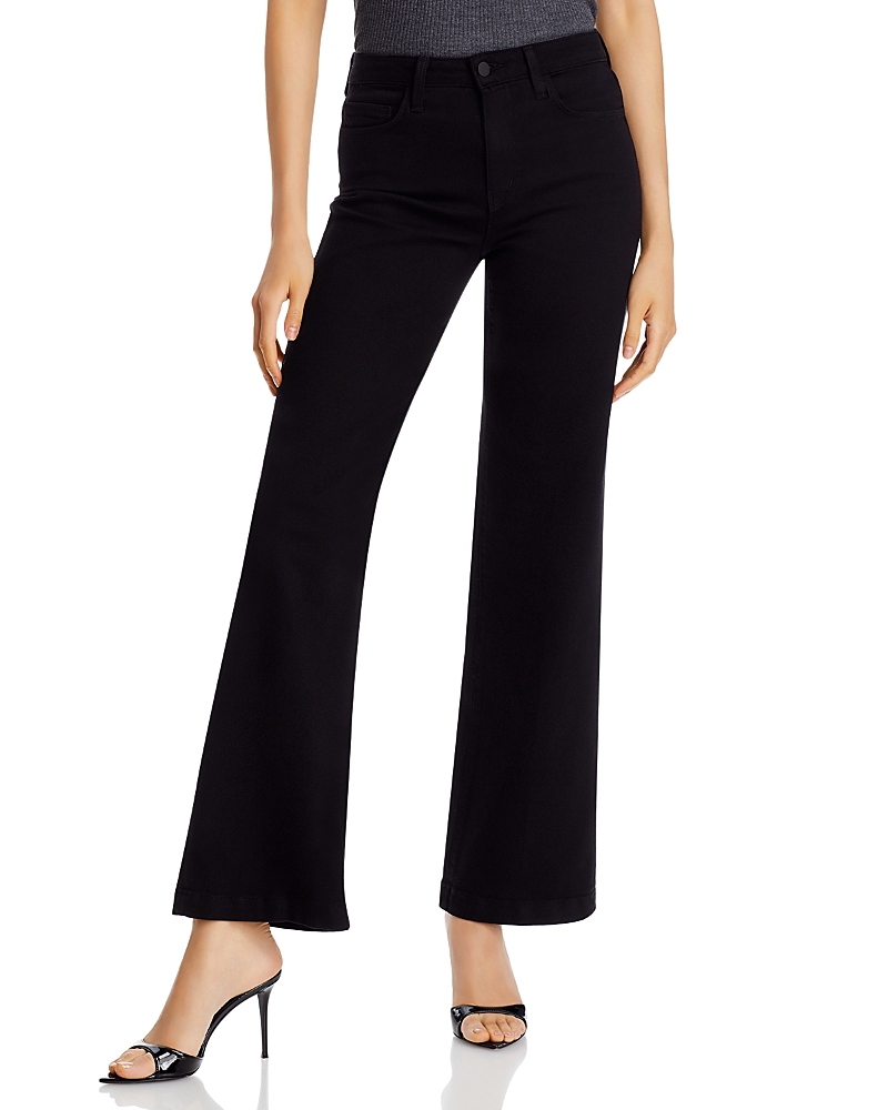 L'Agence Scottie High Rise Wide Leg Jeans in Black