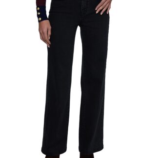 L'Agence Scottie High Rise Wide Leg Jeans in Washed Black