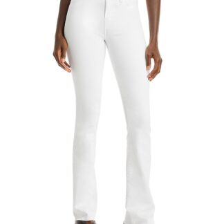 L'Agence Selma Cotton Stretch High Rise Bootcut Jeans in Blanc