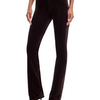 L'Agence Stevie Velveteen High Rise Straight Jeans in Coffee Bean