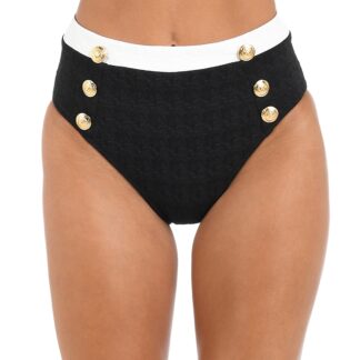 L'Agence Vanessa Color Blocked Bikini Bottoms