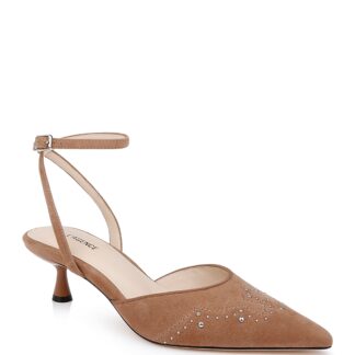 L'Agence Women's Liana Pointed Toe Stud Detail Kitten Heel Pumps