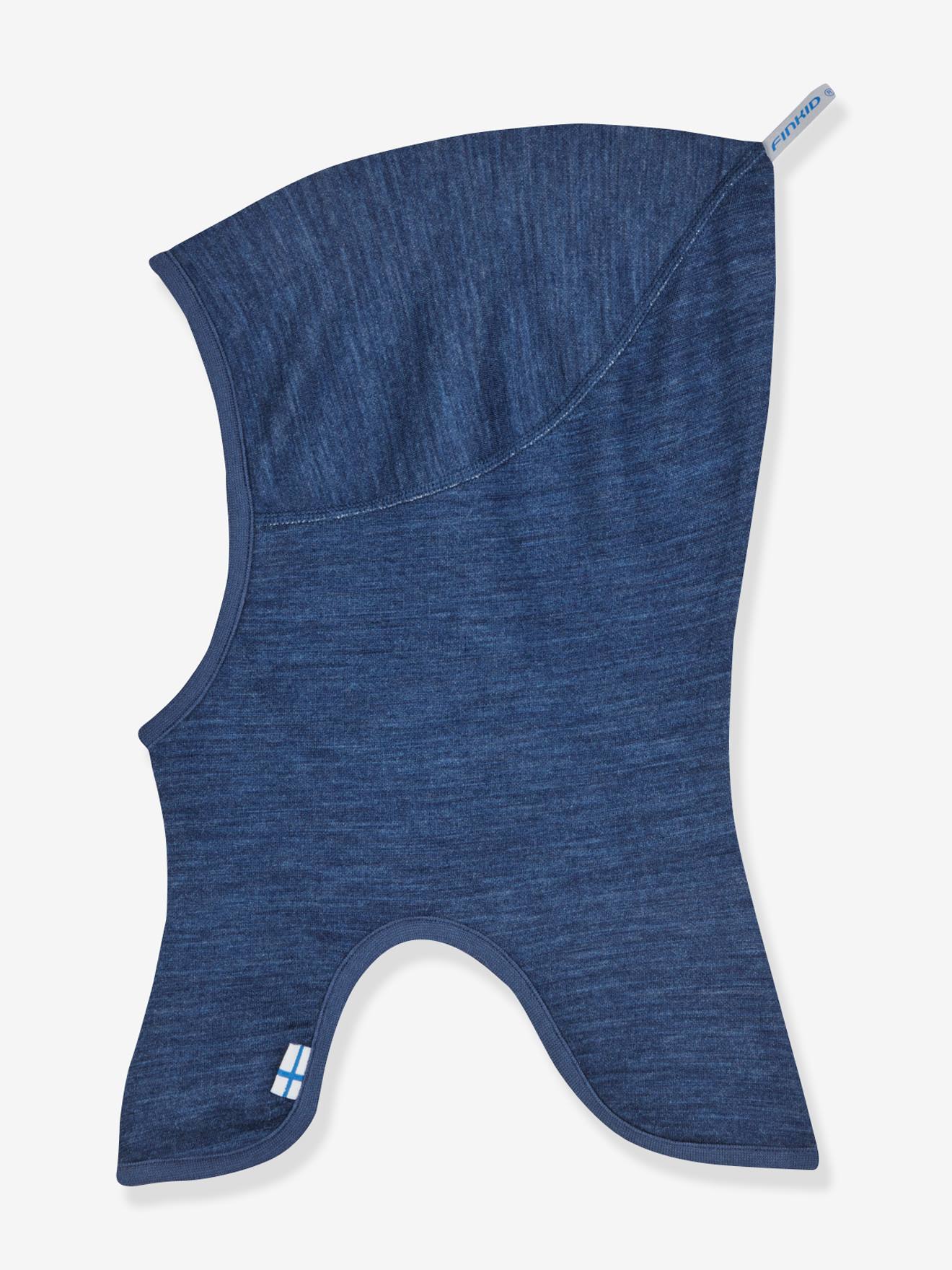 LUOLA SOFT FINKID double-sided balaclava beanie for children with wool denim blue