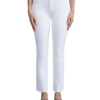 Lafayette 148 New York High Rise Straight Jeans in Washed Plaster