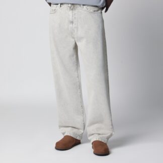 Landon stone-washed denim pants in white