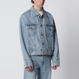 Light blue vintage-effect denim jacket
